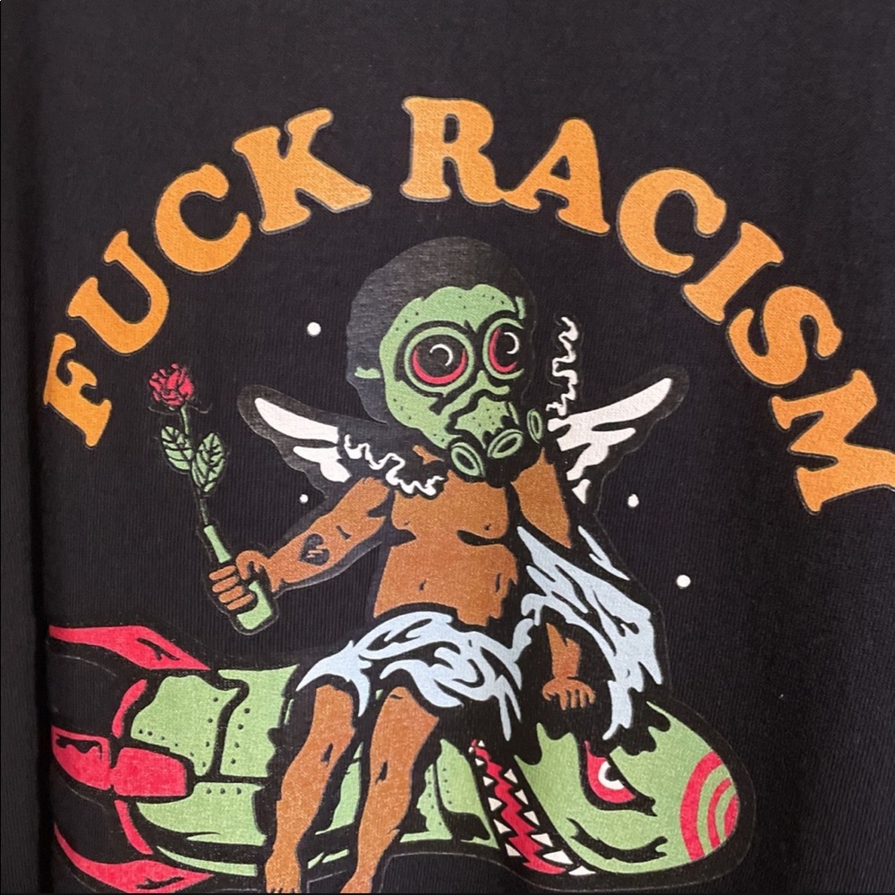 Lonely Hearts Club Fuck Racism Tee XXL Black